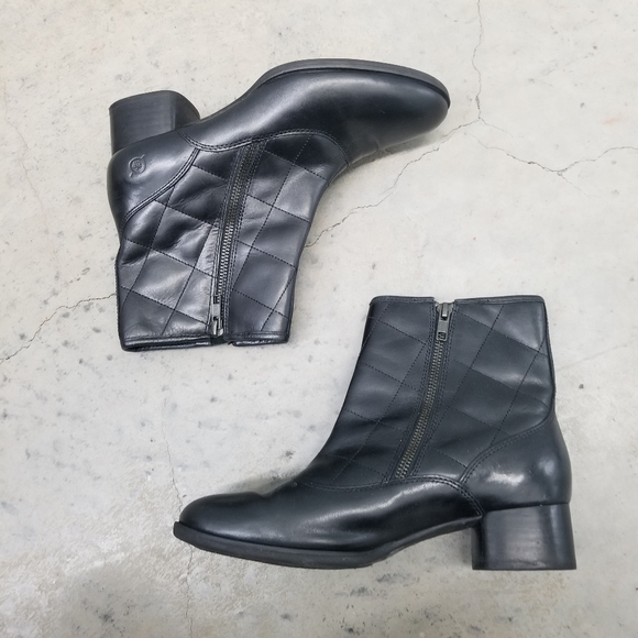 Born Quilted Leather 7.5 chucky block heel ankle - Picture 3 of 7